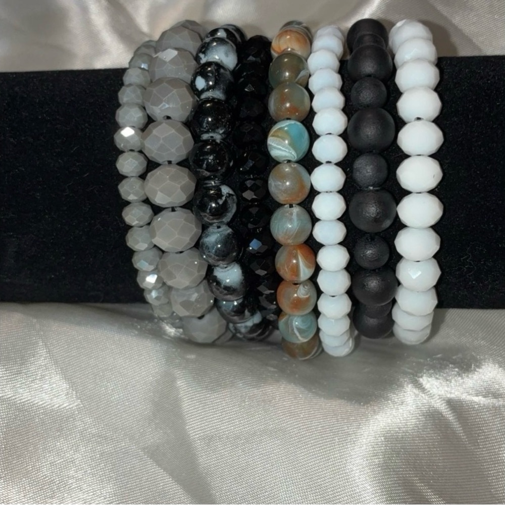 Hand Crafted Monochrome and Earth Tones Bracelet Set
